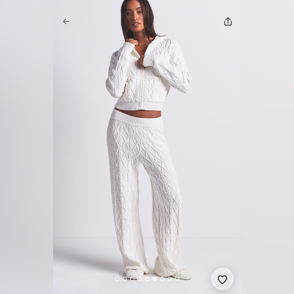 NWT SKIMS Cable Knit Pants Ivory Size Medium - Picture 5 of 9
